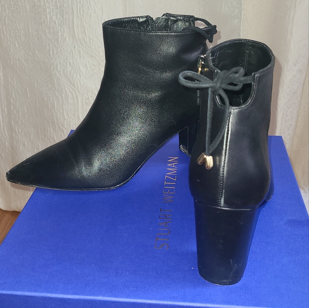 Black Stewart Weitzman Tie-Back Booties